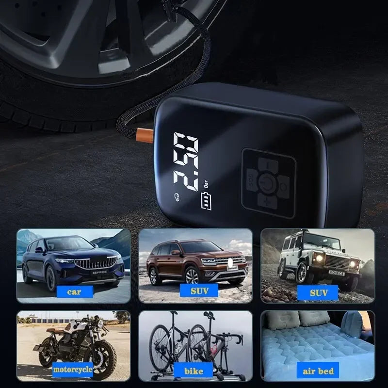 Wireless Air Compressor Portable Universal Electric Air Pump Tire Sensor Mini Inflatable Treasure for Car Motorcycle Basketball